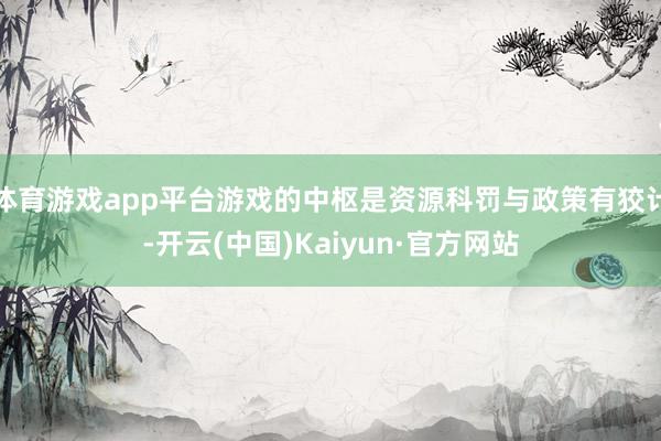 体育游戏app平台游戏的中枢是资源科罚与政策有狡计-开云(中国)Kaiyun·官方网站