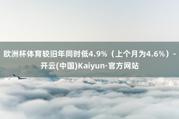 欧洲杯体育较旧年同时低4.9%（上个月为4.6%）-开云(中国)Kaiyun·官方网站