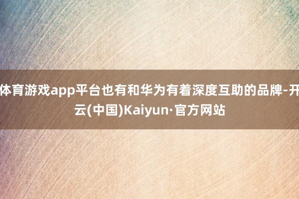 体育游戏app平台也有和华为有着深度互助的品牌-开云(中国)Kaiyun·官方网站