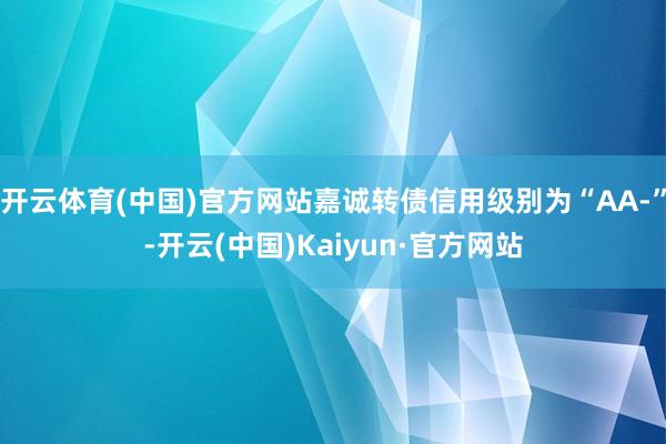 开云体育(中国)官方网站嘉诚转债信用级别为“AA-”-开云(中国)Kaiyun·官方网站