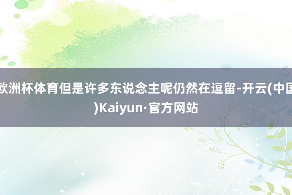 欧洲杯体育但是许多东说念主呢仍然在逗留-开云(中国)Kaiyun·官方网站