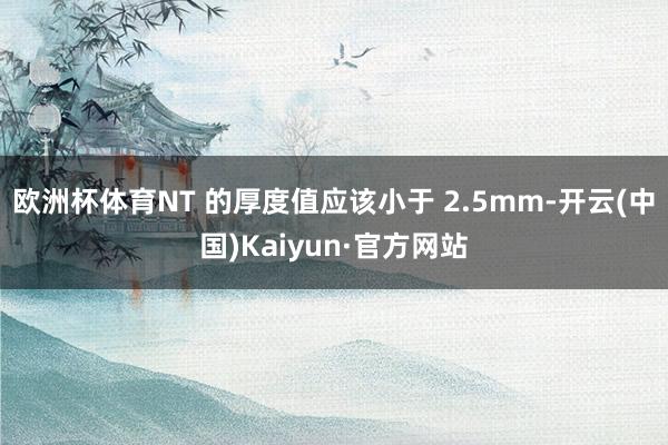 欧洲杯体育NT 的厚度值应该小于 2.5mm-开云(中国)Kaiyun·官方网站