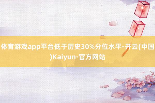 体育游戏app平台低于历史30%分位水平-开云(中国)Kaiyun·官方网站