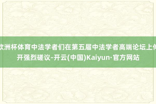 欧洲杯体育中法学者们在第五届中法学者高端论坛上伸开强烈磋议-开云(中国)Kaiyun·官方网站